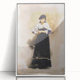 Romantic Art Prints: Young Woman with a Black Skirt - Timeless Portrait