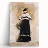 Romantic Art Prints: Young Woman with a Black Skirt - Timeless Portrait