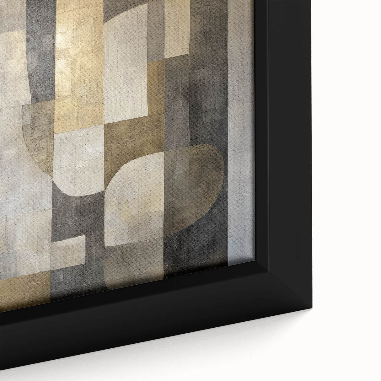 Abstract Geometric Wall Art – Gold and Gray Modern Canvas Print
