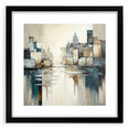 Abstract architecture wall art framed in black, showcasing geometric patterns and modern design elements, ideal for contemporary home decor.