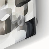 Close-up of a vibrant geometric abstract design in acrylic glass, showcasing bold colors and intricate patterns, ideal for modern home decor and artistic displays.