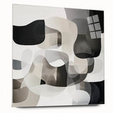 Abstract geometric acrylic glass artwork featuring sharp angles and vibrant colors, displayed from a side view, showcasing its sleek design and modern appeal.