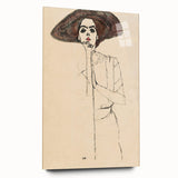 Timeless Art Deco Wall Art - Minimalist Woman in Large Hat Illustration