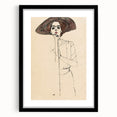 Timeless Art Deco Wall Art - Minimalist Woman in Large Hat Illustration
