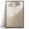 Timeless Art Deco Wall Art - Minimalist Woman in Large Hat Illustration