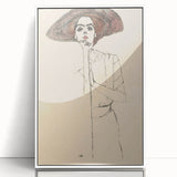 Timeless Art Deco Wall Art - Minimalist Woman in Large Hat Illustration