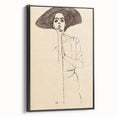 Timeless Art Deco Wall Art - Minimalist Woman in Large Hat Illustration
