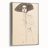Timeless Art Deco Wall Art - Minimalist Woman in Large Hat Illustration