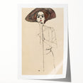 Timeless Art Deco Wall Art - Minimalist Woman in Large Hat Illustration