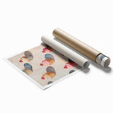 Extra large rolled print featuring an assortment of pastries in soft watercolor tones.