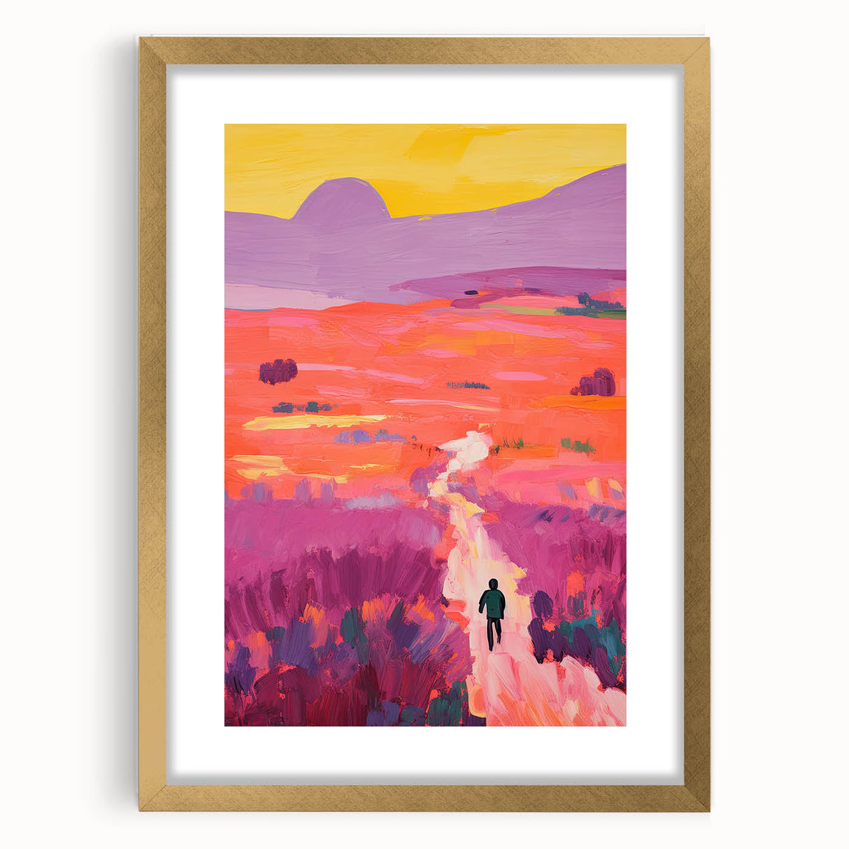 Stretched Canvas Art for Kids - Vibrant Sunset Landscape Print