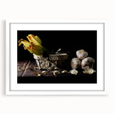 Rustic Garlic & Squash Blossom Art – Vintage Kitchen Wall Print