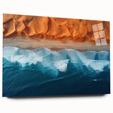 Large abstract acrylic print of an African scenery in earth tones, ideal for bedroom or dining room art.