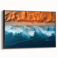 Black and white landscape art painting of Namibia on framed canvas, ideal for bedroom wall decor.