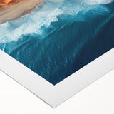 Art deco poster of Namibian landscape in muted earth tones on rolled canvas, suitable for dining room wall art.