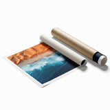 Extra large rolled print featuring a scenic Namibian landscape with muted earth tones, ideal for classy bathroom wall art.