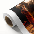 Art deco poster of Indian scenery in vibrant colors on rolled canvas, suitable as nursery wall art.