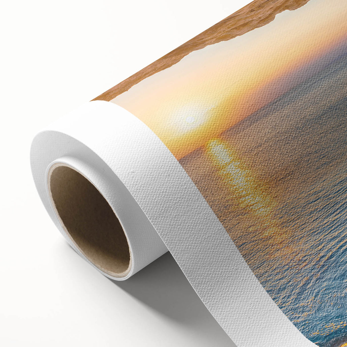 Art deco poster of Cyprus scenery in pastel shades on rolled canvas, ideal for nursery wall art or dining room decor.