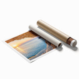 Extra large rolled print of a Cyprus landscape with vibrant floral elements, ideal for classy bathroom wall art.