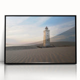Large abstract wall art depicting a Danish landscape in muted earth tones on a framed acrylic.