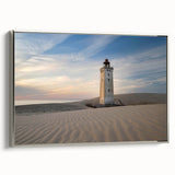 Landscape art painting featuring a vintage Danish scenery in muted colors on a framed canvas, ideal for living room decor.
