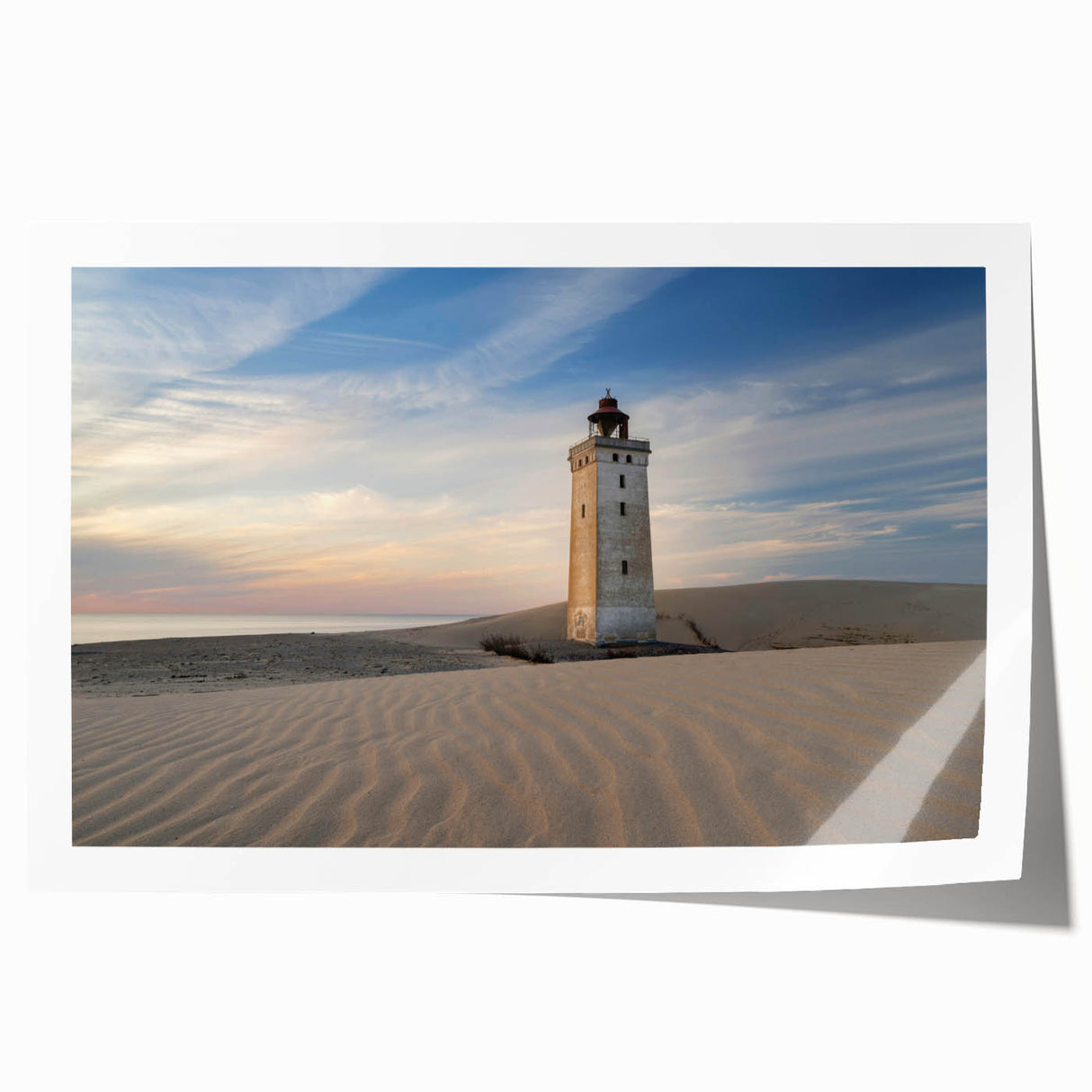 Extra large rolled print of a Danish countryside scene in soft pastel shades, ideal for dining room wall art.