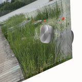 Large abstract wall art depicting a European Estonian landscape in muted earth tones on acrylic glass.