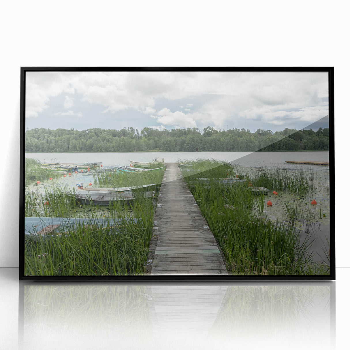 Large abstract wall art featuring a mid-century modernist style, with muted earth tones on a framed acrylic.