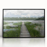 Large abstract wall art featuring a mid-century modernist style, with muted earth tones on a framed acrylic.