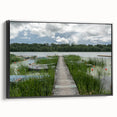 Black and white vintage poster art of an Estonian landscape on framed canvas, ideal for bedroom wall decor.