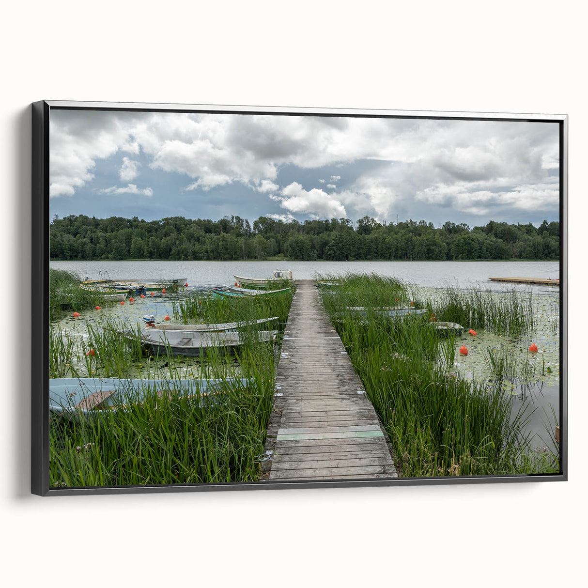 Black and white vintage poster art of an Estonian landscape on framed canvas, ideal for bedroom wall decor.