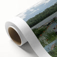 Art Deco style poster of a European Estonian scenery on rolled canvas, ideal for nursery wall art.