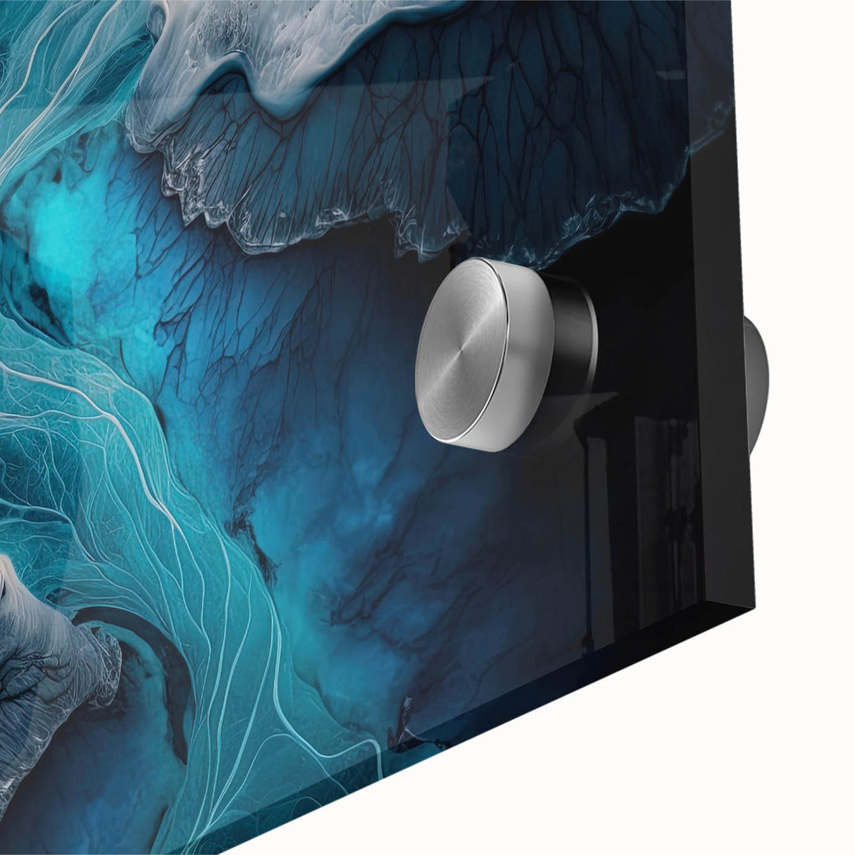 Large abstract wall art depicting a serene Icelandic landscape in muted earth tones on acrylic glass.