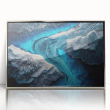 Mid-century modernist Icelandic landscape on large acrylic print, muted earth tones, ideal for modern art wall decor.