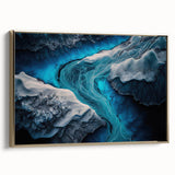 Framed canvas depicting a tranquil Icelandic landscape in muted earth tones, ideal for bedroom wall art.