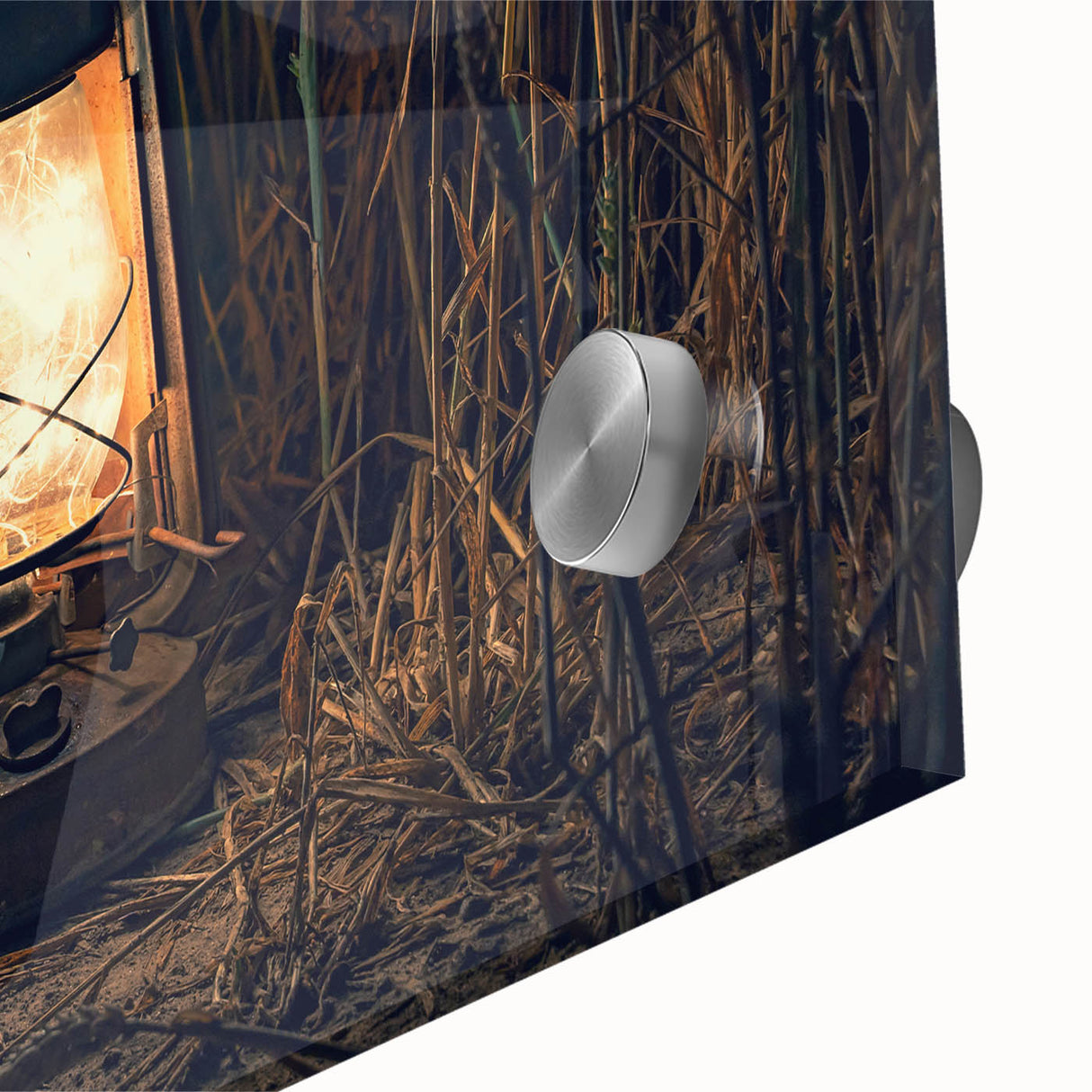 Large abstract wall art depicting a European scenery in Latvia, rendered in mid-century modernist style on acrylic glass.