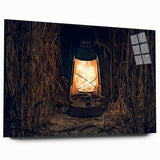 Large abstract wall art depicting a European scenery in Latvia, rendered in soft blue and gray tones on acrylic glass.