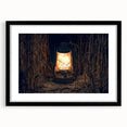 Extra large abstract art print depicting a colorful, textured European scenery, framed in black.