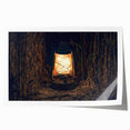 Extra large rolled print of a Latvian landscape with muted green and blue tones, ideal for dining room wall art.