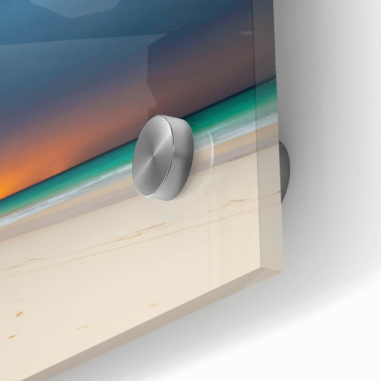 Large abstract wall art featuring a Yucatan scenery in muted earth tones on acrylic glass, ideal for dining room decor.