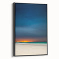 Black and white vintage poster art on framed canvas depicting Yucatan landscape, ideal for bedroom wall decor.