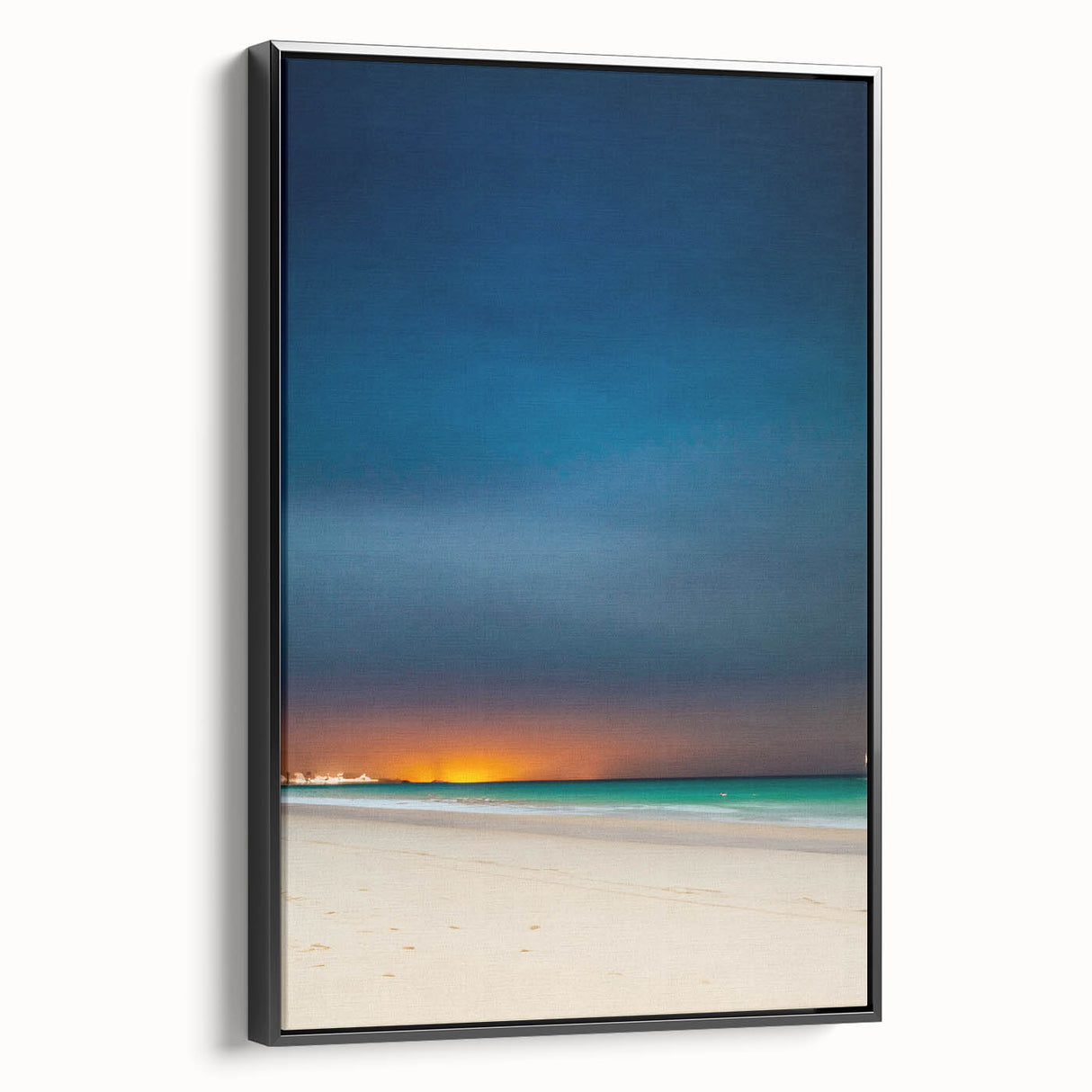 Black and white vintage poster art on framed canvas depicting Yucatan landscape, ideal for bedroom wall decor.