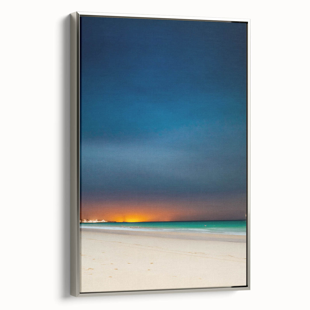 Framed canvas landscape art painting featuring a colorful Yucatan scenery, ideal for enhancing a living room or hallway.