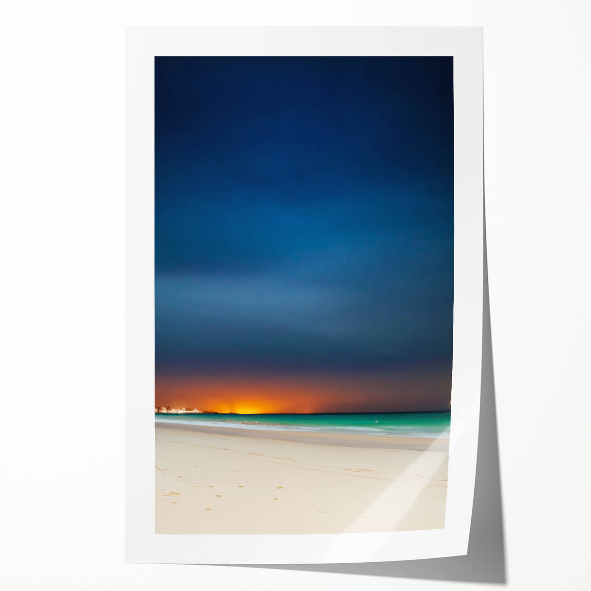 Extra large rolled print of Yucatan scenery with vibrant green and blue tones, suitable for dining room wall art.
