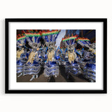 Extra large abstract art print of a textured, colorful Bolivian landscape on a framed black mat, ideal for living room decor.
