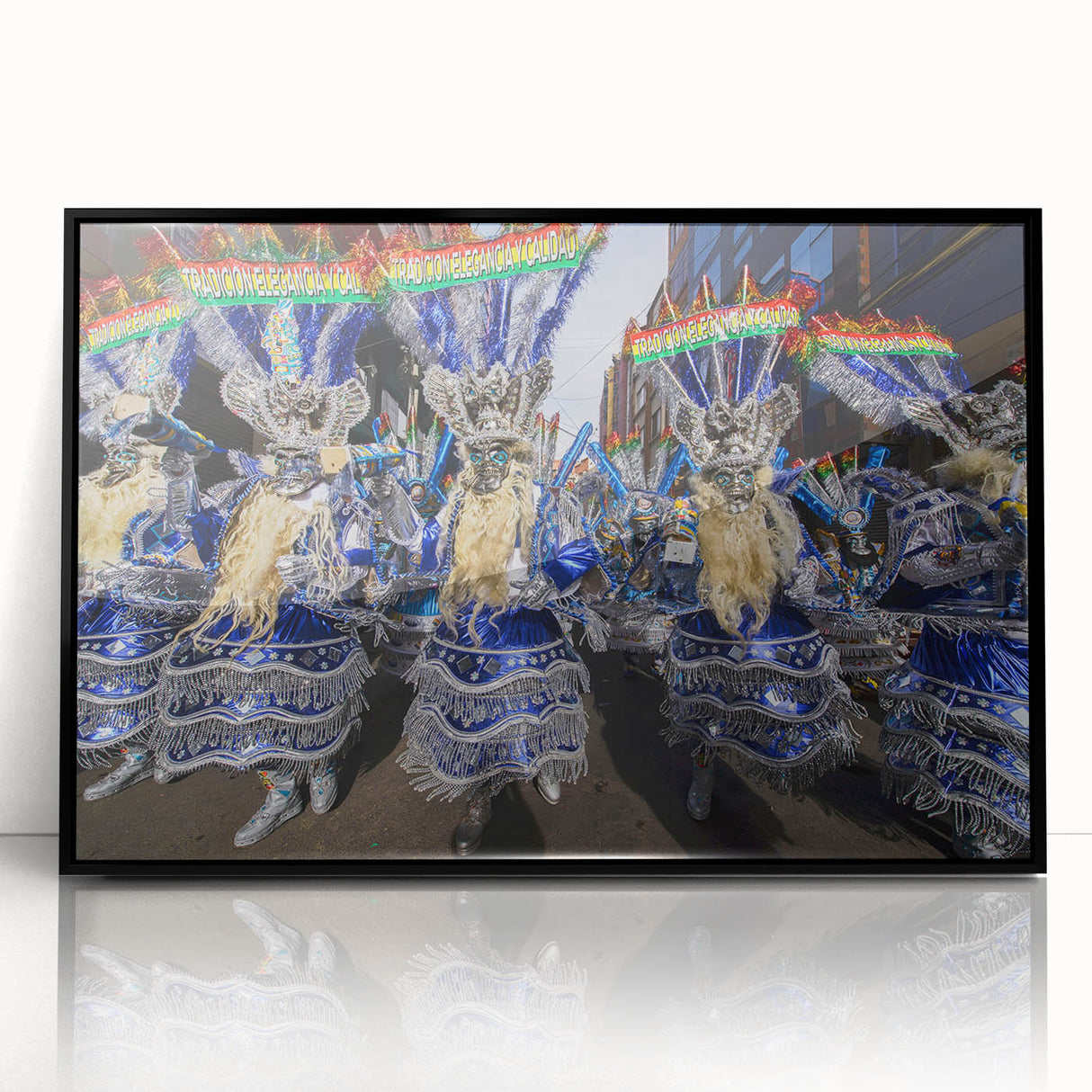 Large abstract wall art depicting a Bolivian landscape in muted earth tones on a framed acrylic.