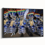 Black and white framed canvas featuring a vintage-style landscape of Bolivia, ideal for bedroom wall decor.