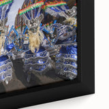 Extra large framed canvas featuring a textured depiction of a Bolivian landscape in black with colorful accents.