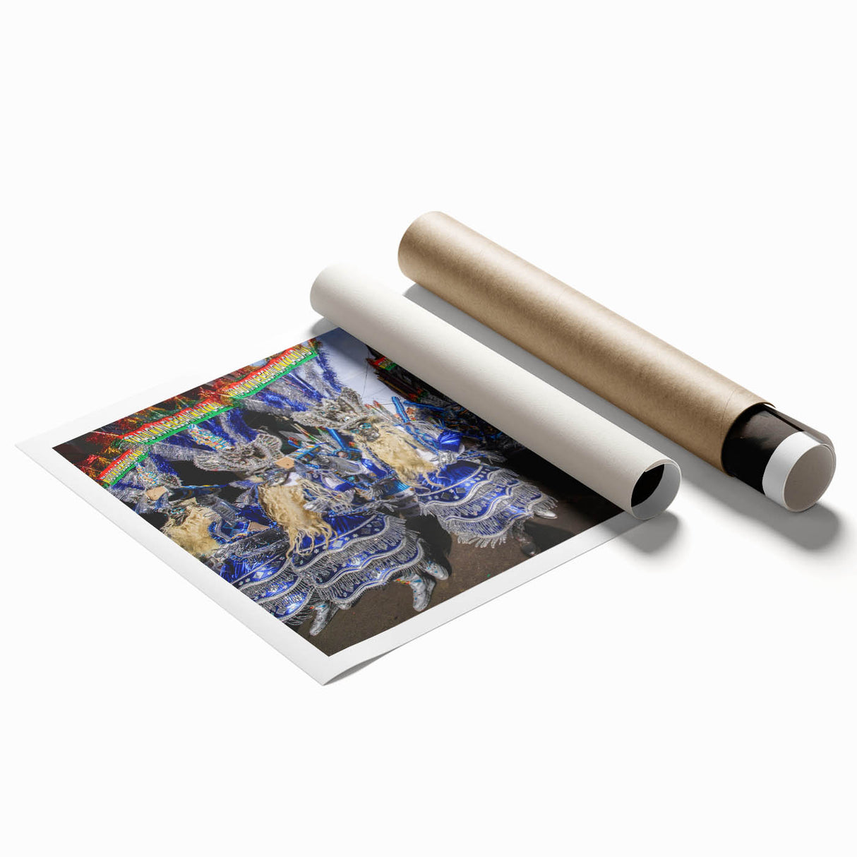 Extra large rolled print of a Bolivian landscape with vibrant greenery and floral elements.