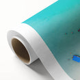 Art Deco poster of a Brazilian landscape in pastel colors on rolled canvas, ideal for nursery wall art.